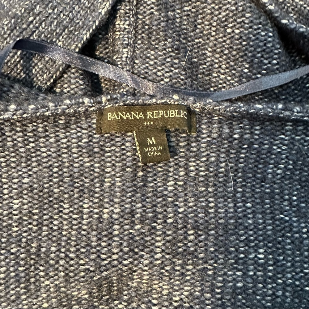 Gap navy hooded open front cardigan size medium. - Picture 12 of 14